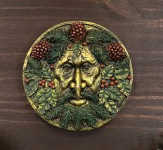 Ebros Winter Season Bronzed Blooming Floral Foliage Celtic Greenman Wall... - $22.99