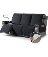 Taococo 100% Waterproof Recliner Sofa Cover Non Slip Couch, 3 Seater, Black - $1,721.87 MXN