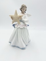 Lladro Spain Porcelain Angel Of The Stars Christmas Tree Topper 8” Angel... - $2,017.65 MXN