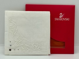 Swarovski Crystal Studded Designer Pocket Square Handkerchief White 11.5 x 11&quot; - £56.41 GBP