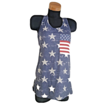 American Flag Tank Top Juniors Small Racerback Front Pocket USA America - $12.99