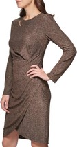 New Donna Karan Dkny Gold Jersey Pleated Sheath Dress Size 16 $139 - $49.99