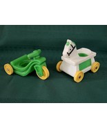 Vintage Fisher-Price Little People Green Riding Horse &amp; Green Tricycle USA - $187.20 MXN
