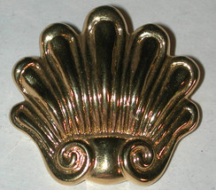 Anne Klein AK vintage Shell shape Pin brooch Gold-tone - $12.00