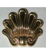 Anne Klein AK vintage Shell shape Pin brooch Gold-tone - $12.00