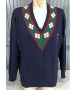 John Ashford Blue Pullover Mens Large Golf Sweater - £11.28 GBP