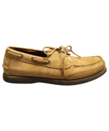 Florsheim Boat Shoes Mens US 9.5M Brown Tan Leather Upper Lace Up Moc To... - $34.24