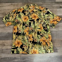 Joseph A Bank Large Silk Black Floral 100% Silk Hawaiian  Camp Shirt Jos... - $16.67