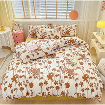 Botanical Comforter Set Cal King White Pumpkin Floral Plant Bedding Comforter Gi - £122.29 GBP