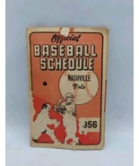 Rare Vintage 1956 Nashville Vols Official Baseball Schedule  - $24.74