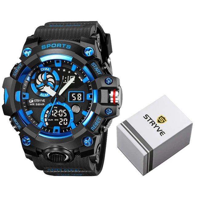 High quality STRYVE electronic watch 8027    Digital Double Time fashion Watch M - £49.07 GBP