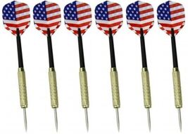 Set of 6 High Quality Steel Needle Tip Darts with American Flag Dart Fli... - $7.99