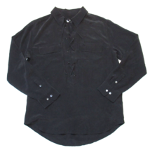 NWT Equipment Knox Blouse in Black Washed Silk Lace-up Tie Shirt L $228 - £71.74 GBP