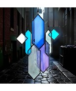 7pc Blue Stained Glass Sun Catcher Modern Window Garden Decor Gift - $40.58