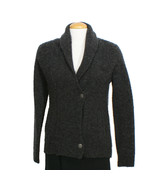 EILEEN FISHER Charcoal Gray Merino Wool Boucle Doubleknit Crop Jacket - $204.25 CAD