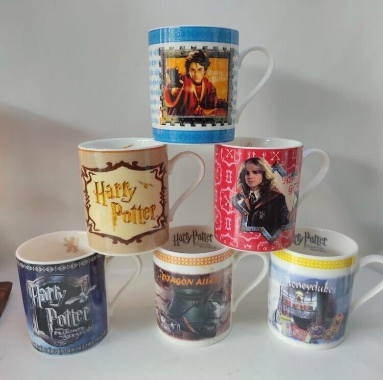 Rare 2004 Harry Potter Prisoner of Azkhaban Collectors' 6-Piece Coffee Mug Set - $123.16