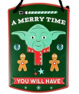 Star Wars Yoda Christmas Ornament Merry Time Metal 6&quot; x 4&quot; NWT - £9.56 GBP