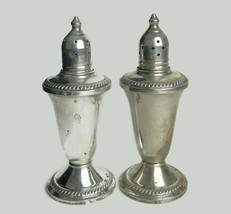 Vintage National Sterling Weighted Salt &amp; Pepper Shakers Glass Liners # ... - $488.31 MXN