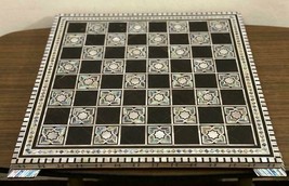 Handmade, Luxury, Wood Chess Board, Wood Board, Unique Board, Inlaid Shell (20&quot;) - $580.50