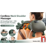 Cordless Neck Shoulder Massager 6D Kneading Heat – USB Rechargeable Port... - $1,118.23 MXN