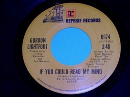 Gordon Lightfoot If You Could Read My Mind 45 Rpm Vinyl Record Vintage - £15.97 GBP