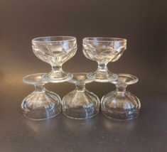 Federal Glass Footed Dessert Ice Cream Pudding Sherbet Cups Set 5 Vintage - £11.79 GBP