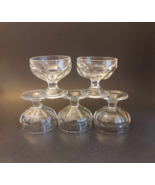 Federal Glass Footed Dessert Ice Cream Pudding Sherbet Cups Set 5 Vintage - £11.60 GBP