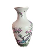 Vtg Japanese White Vase Cherry Blossoms Sakura 11&quot; Crazing California Or... - £19.48 GBP