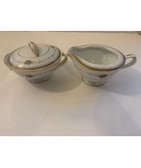 Noritake Fine China Joanne Sugar Bowl, Lid  &amp; Creamer Set 6466 Japan - $22.99