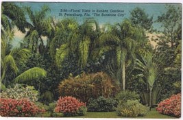 Florida Postcard St Petersburg Floral Vist In Sunken Gardens  - £2.31 GBP