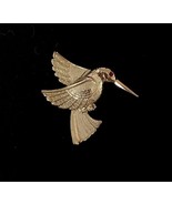 HUMMINGBIRD Bird Vintage BROOCH Pin in Gold-Tone - 2 inches - FREE SHIPPING - £9.82 GBP