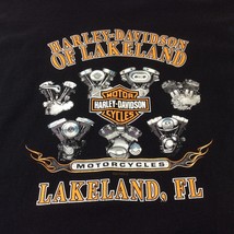 VINTAGE Harley Davidson Shirt Men L Black Lakeland Motorcycle Bikes Engi... - $24.70