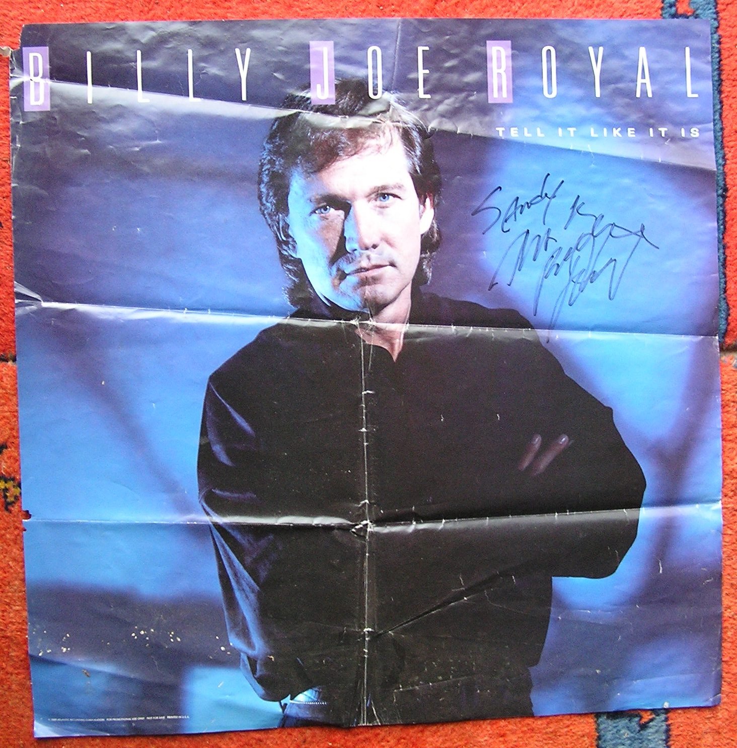Billy Joe Royal 1989 Autographed Poster Tell It Like It Is 24*24 inch At... - $39.50