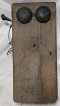 Antique Western Electric Oak Wood Hand Crank Phone Wall Mount Telephone 317 - $98.99
