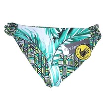 Body Glove Reversible Bikini Bottoms Small 2 4 Blue Tropical Strappy Hip... - $22.87