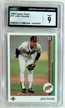 John Smoltz 1989 Upper Deck #17 Rookie Baseball Card - CGC MINT 9 - $14.95
