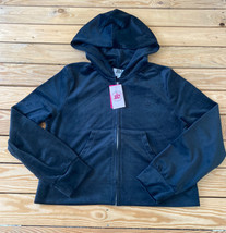 juicy couture NWT $55 women’s full zip hooded jacket size XL black licorice R3 - £35.55 GBP