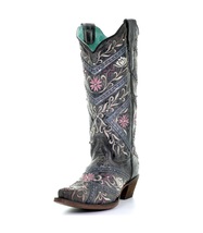 Corral Women&#39;s Floral Embroidery &amp; Rhinestones Snip Toe Western Boots - £178.59 GBP