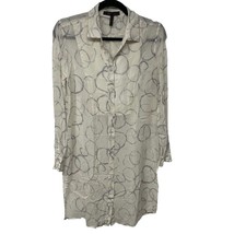 BCBGMaxazria Cream Sheer Long Tunic Blouse Top Cover Up Womens Size Small - £28.71 GBP