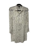 BCBGMaxazria Cream Sheer Long Tunic Blouse Top Cover Up Womens Size Small - $35.64