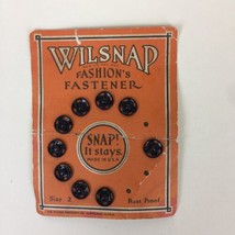 VTG 9 Wilson Wilsnap Fashion Fastener Snap Button Black Size 2 (Missing 3) New - £6.19 GBP
