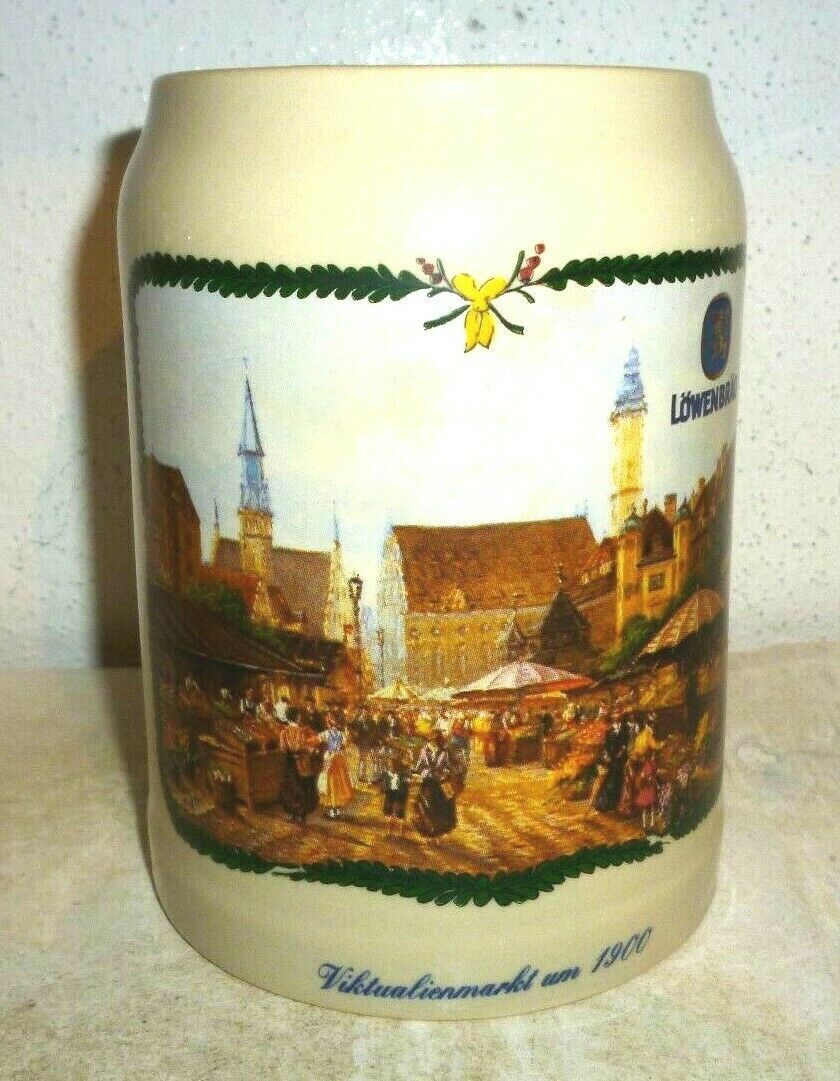 Lowenbrau Munich Viktualienmarkt German Beer Stein - $9.95