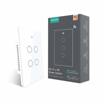 MoesGo WiFi Smart Wall Light Switch,Glass Panel, Multi-Control(3 Way), 2.4GHz - $42.99