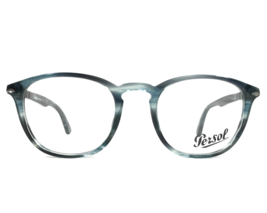 Persol Brille Rahmen 3143-V 1051 Gestreift Grau Rund Kompletter Rand 49-... - $118.79