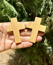 2 Pc Wood CROSS Pendant, Jesus Christ Wooden Locket Handmade, 6 cm handp... - $15.67