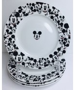 4 Salad Plates 8&quot; Dia. Disney All Over Mickey Mouse Zrike Brand New - $61.47 CAD