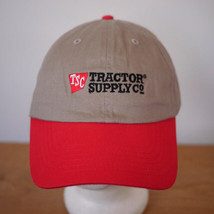 NEW Tractor Supply TSC Embroidered Cotton Khaki Red Cap Hat One Size Adjust - $9.99