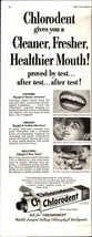 Vintage 1953 Chlorodent Clean Fresh Mouth All Day Long Print Ad Advertis... - $25.98