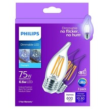 Philips 556514 Daylight 75W Equivalence BA11 E26 Base 600 lm. 120V LED Bulb - £7.76 GBP