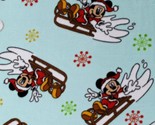 Fleece Mickey Mouse Sled Toss Disney Holiday Fleece Fabric Print by Yard... - £10.24 GBP